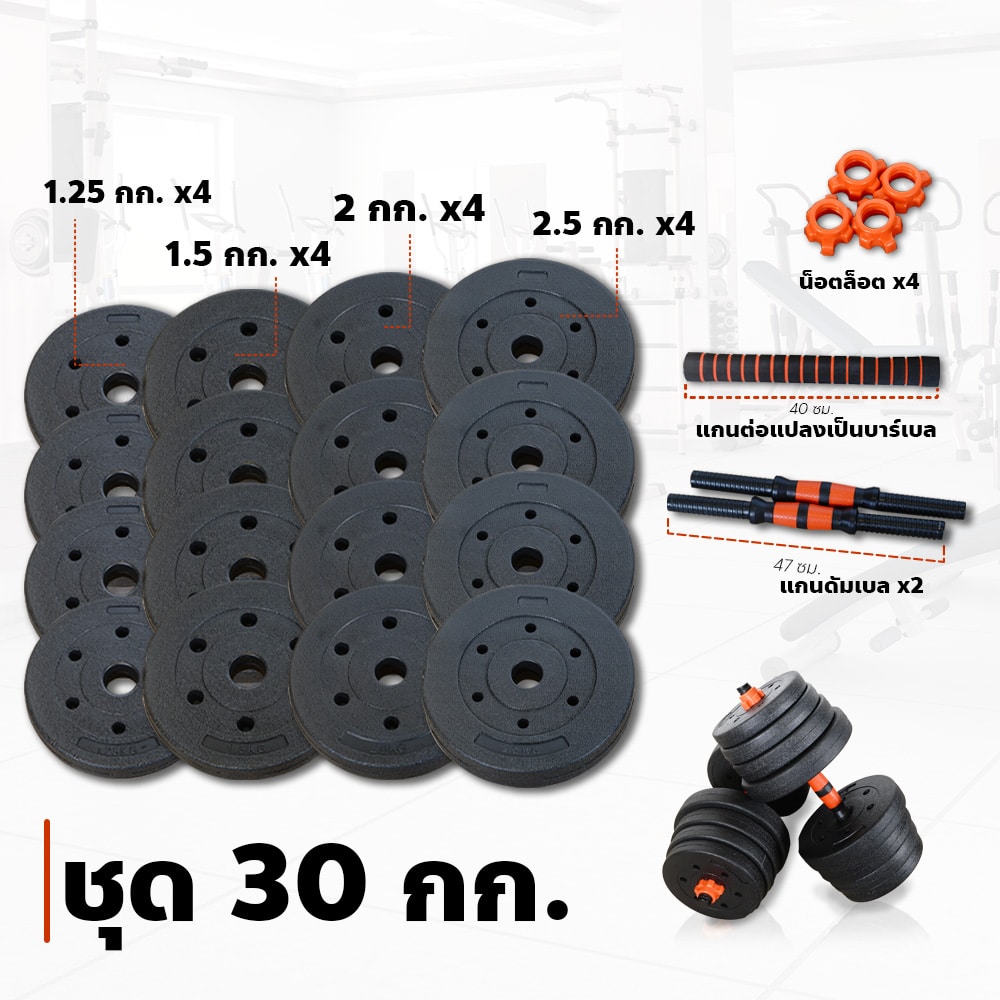ดัมเบลปูนหุ้มพลาสติก 30 กก.